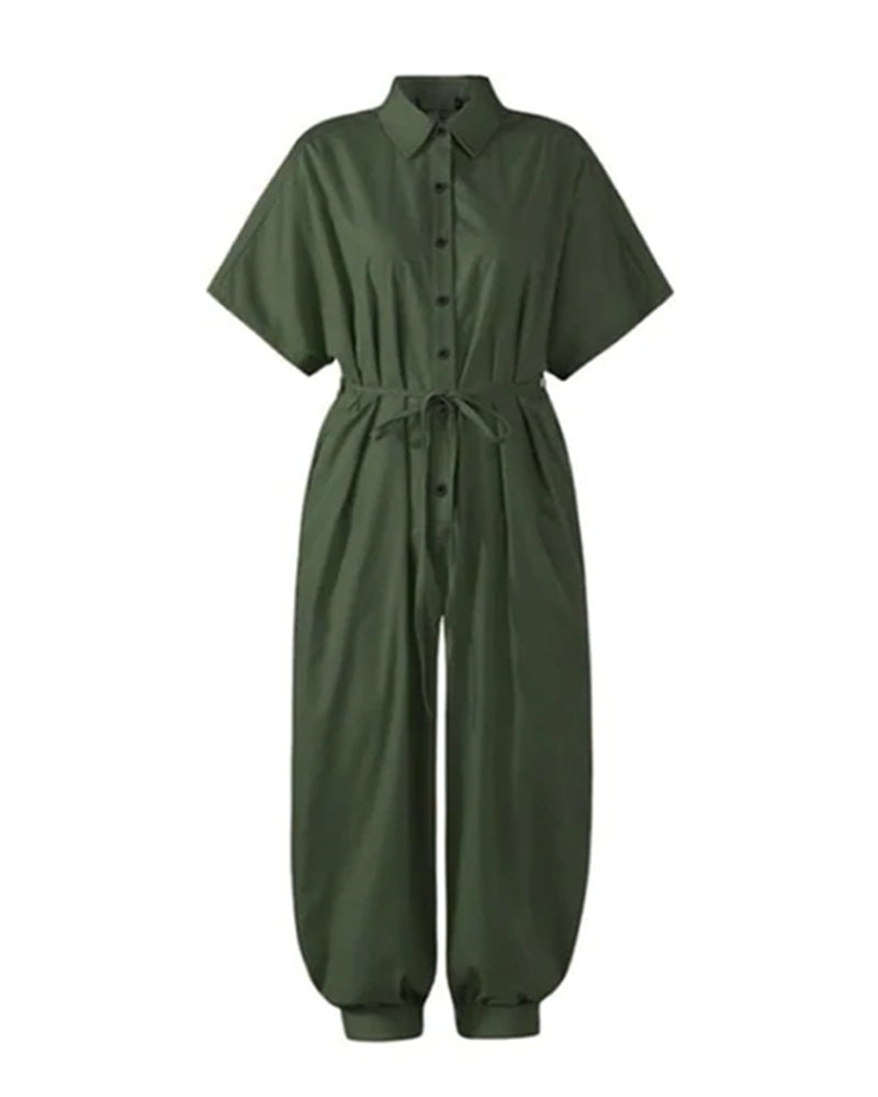 Vintage Charm Jumpsuit i flera färger - bomullsblandning, casual retro